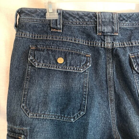 Duluth Trading Cargo Jean Shorts Med Wash High Rise Ladies 12 - Picture 7 of 10